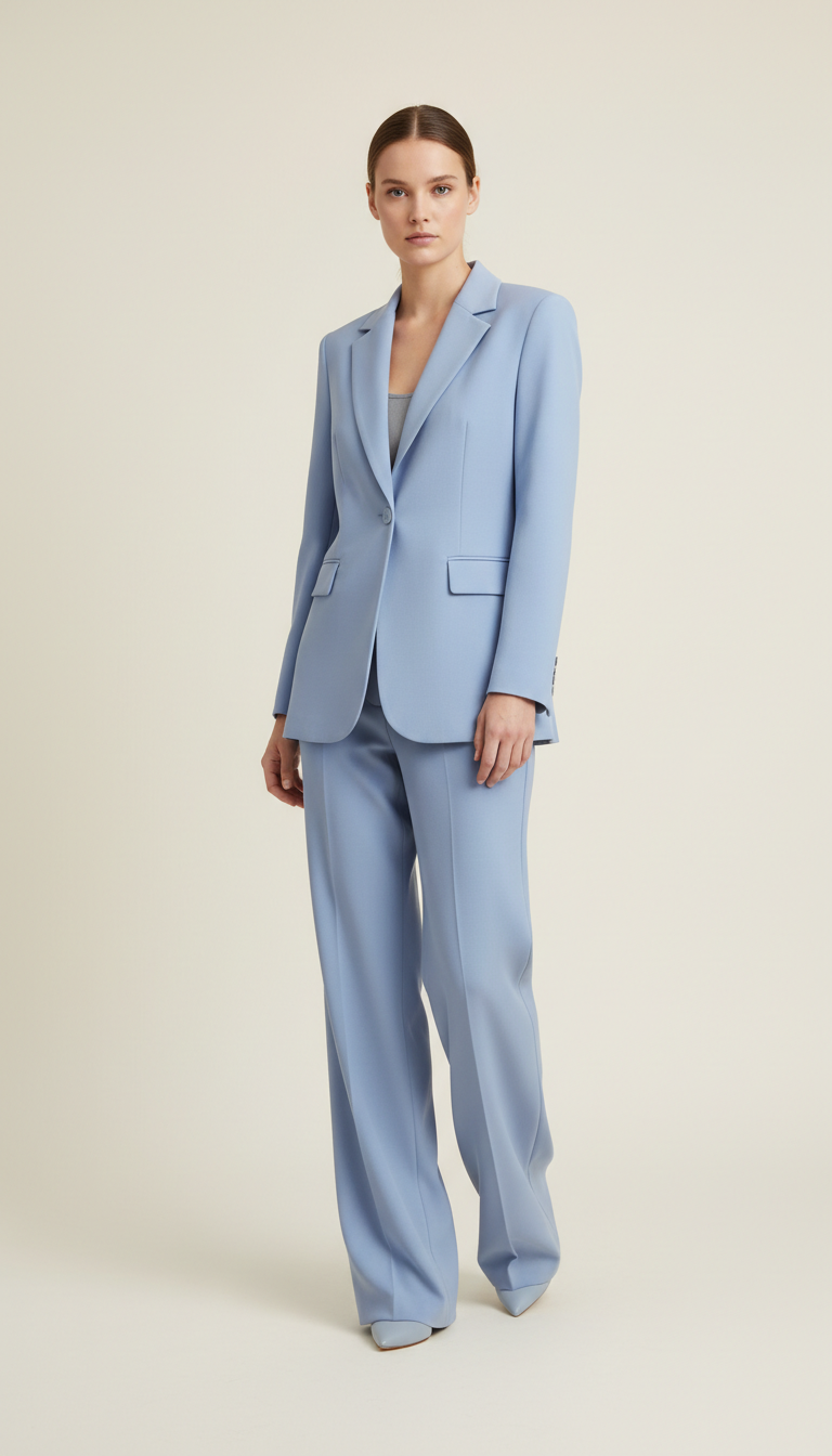 Powder blue tailored ensemble