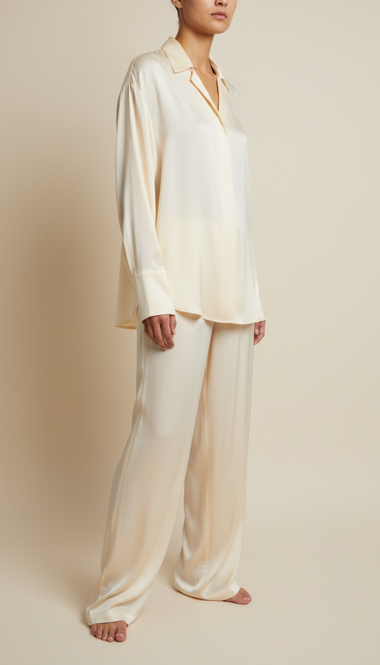 Ivory silk relaxed set